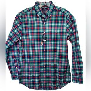 Vineyard Vines Mens Sz Medium SlimFit Multicolored Plaid Flannel Shirt (P6) NWTs